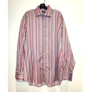 Thomas Dean striped long sleeve button down shirt - xl